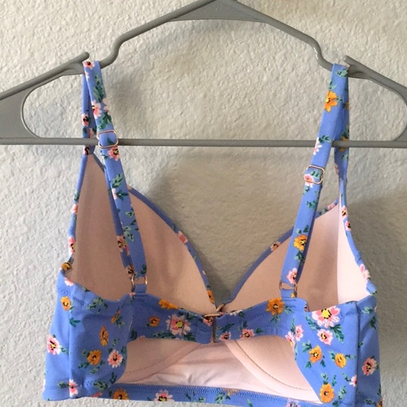 Shade & Shore Floral Print Bra in Blue and Pink 38D NWOT - Picture 3 of 6